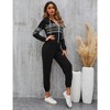 Womens Loose Fit Jumpsuit Nordic Print Hooded Jumpsuit wtih Front Zipper Elastic Ankle Jogger Jumpsuits - 3 of 4