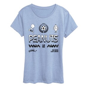 Women's - Peanuts - Charlie Brown Soccer Jersey Short Sleeve Graphic T-Shirt - 1 of 3