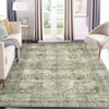 Machine Washable Faux Wool Vintage Floral Printed Area Rug Ultra Thin Low Pile Non Slip Non Shedding Indoor Carpet - 4 of 4