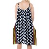 HAPPY BAY Women's Summer Vacation Beachwear Mini Bathing Suit Loose Beach Dress Swimsuit Cover ups Strappy A Line Dress for Women 1X Red Chevron - 2 of 4