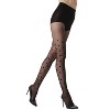 Memoi Women's Sheer Dot Flocked Nylon Tights - 2 of 4