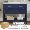 ORRD 36" Blue Bathroom Vanity with Ceramic Sink, Tip-Out Tray, Full-Extension Soft-Close Drawers & Open Shelf - 4 of 4
