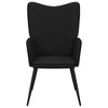 vidaXL Relaxing Chair Black Fabric - 3 of 4