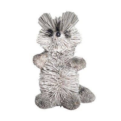 Transpac Natural Fiber 2.5 in. Multicolor Spring Bottle Brush Raccoon