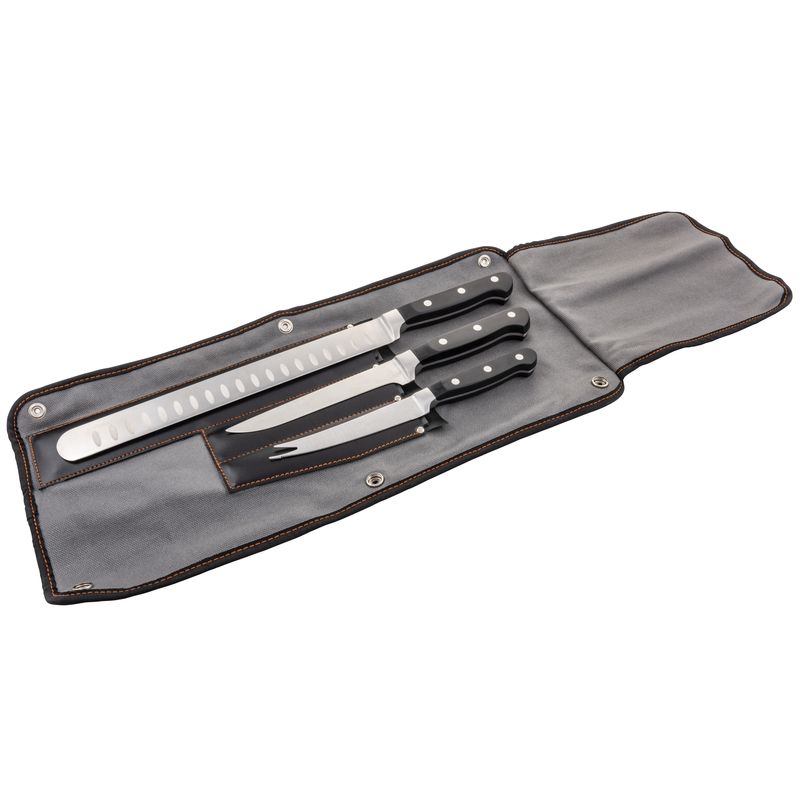 Oklahoma Joe's Blacksmith Stainless Steel Black/Silver Grilling Knife Set 3 pc, 1 of 2