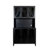 Large Freestanding Storage Cabinet with Glass Doors, Drawers and Open  Shelves, Black - ModernLuxe