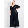 Avenue Women's Plus Size Nada Sequin Puff Sleeve Jumpsuit - 4 of 4