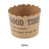 Unique Bargains Disposable Baking Cups Wood Pulp Paper PE Coating Reddish Brown Khaki 2.76"x2.17" 50 Pcs - 4 of 4