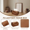 Unique Bargains PU Leather Home Car Office Decorative Tissue Box Holder - 3 of 4