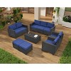 10 Piece Rattan Garden Sofa Set,Wicker Outdoor Patio Furniture Conversation Set,Sectional Sofa with Storage Table and Cushions-Coolbibila - 2 of 4