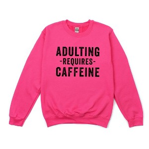 Simply Sage Market Women's Graphic Sweatshirt Adulting Requires Caffeine - 1 of 4