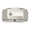Black Bow Jewelry Men's 9mm Titanium 1/20ct Diamond Signet Ridge Edge Tapered Fit Band - 4 of 4