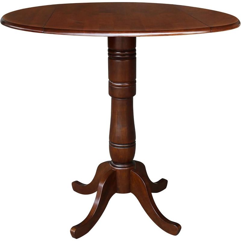 International Concepts 42 inches Round Dual Drop Leaf Pedestal Table - 41.5 inchesH, Espresso, 1 of 2