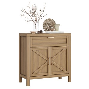 TROPOW 34.3" Modern Farmhouse Buffet Cabinet,2-Door Sideboard with Adjustable Shelf, Slim Console Coffee Bar for Entryway, Living Room & Kitchen - 1 of 4