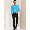 Lars Amadeus Men's Button Down Long Sleeves Casual Polka Dots Print Shirts - 3 of 4