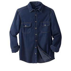 Boulder Creek by KingSize Men's Big & Tall Long Sleeve Denim And Twill Shirt - 1 of 4
