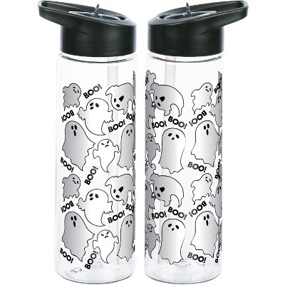 Transparent Floral Print 24 Ounce BPA-Free UV Plastic Water Bottle