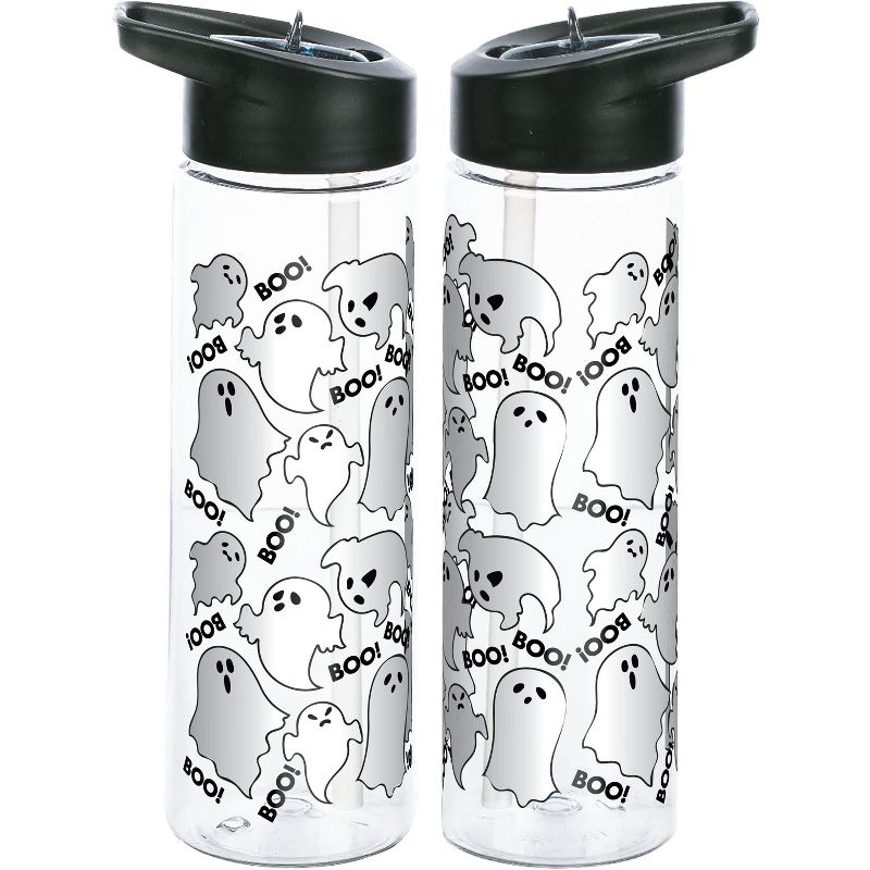 Boo! Ghosts All Over Pattern Transparent 24 Ounce BPA-Free Uv Tritan Plastic Water Bottle, 1 of 2