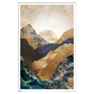 Trends International Reinders: Abstract - Autumn Mountains Framed Wall Poster Prints White Framed Version 22.375" x 34" - 1 of 4