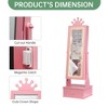 Kids Jewelry Armoire Cabinet With Full-Length Mirror, 46" Freestanding Jewelry Organizer With Storage Drawers, Kids Vanity Dress Up Jewelry Cabinet - 3 of 4