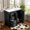 TUYOHW Bathroom Vanity with Ceramic Sink Combo, Solid Wood Frame Bathroom Storage Cabinet, Freestanding Vanity Set with 3 Drawers - 4 of 4