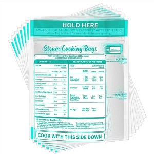 Itopfox 100 Pcs Reusable Zipper Microwave Steam Bags for Cooking Vegetables, Potatoes, and Meat - Leakproof & Durable - 1 of 4