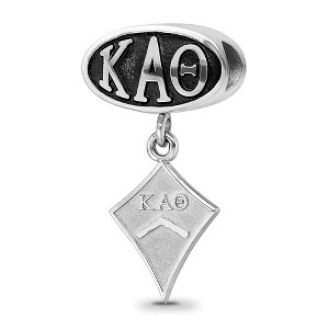 Black Bow Jewelry Sterling Silver Kappa Alpha Theta Greek Life Bracelet Bead Charm - 1 of 4