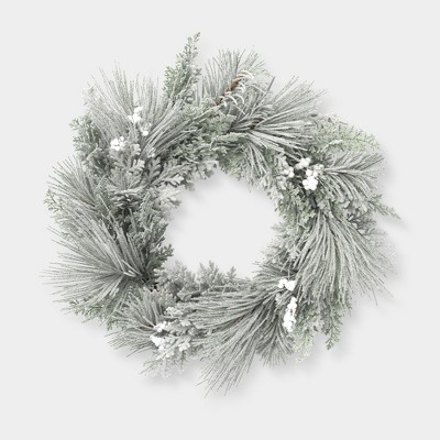 Collections Etc Winter Pine Heart-Shaped Hanging Door Wreath 13.75 x 2.5  x 14