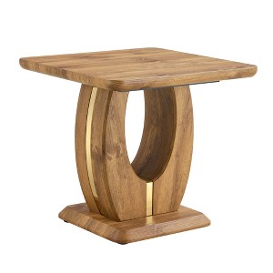 UPHA Modern Minimalist Marble-Patterned MDF Square Coffee Table - 1 of 4