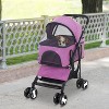 BestMassage Pet Stroller 3/4 Wheels Dog Stroller 3-in-1 Multifunction Dog Cat Jogger Stroller with Large Storage Basket Removable Pet Carrier - 2 of 4
