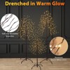 Romswi 3ft 5ft 6ft Lighted Trees Set - Warm White Fairy Lights on Brown Branches, All-Weather Indoor&Outdoor Decor for Christmas & Weddings (3-Pack) - 4 of 4