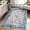 Washable Vintage Printed Rug Non Slip Low Pile Rug Soft Throw Floor Cover Foldable Indoor Carpet for Living Room Bedroom - 4 of 4