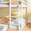 CAVINAS Twin Over Twin Rubber Wood Floor Bunk Bed with Ladder & Guardrails,House Bed Frame for Kids Room,Bedroom - 3 of 4