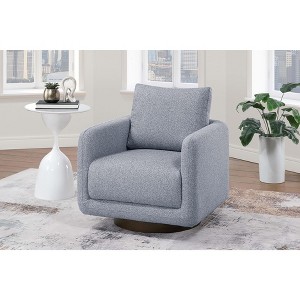 Sapphtopaz Modern Accent Chair with Upholstered 360°Swivel Chair with Wood Base Single Barrel Chairs Armchair for Living Room, Bedroom - 1 of 4