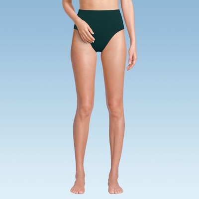 Lands' End Women's Ribbed Smoothing High Waisted Bikini Bottoms