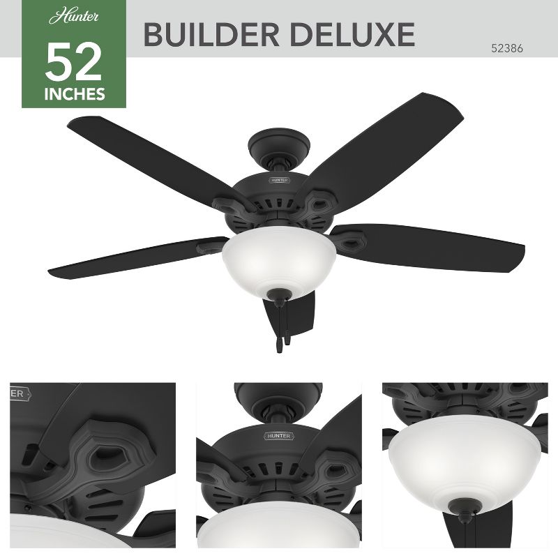  52" Builder Ceiling Fan (Includes LED Light Bulb) - Hunter Fan, 3 of 16