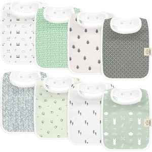 KeaBabies 8-Pack Organic Baby Bibs for Boy, Girl, Drool Bibs, Baby Bib for Girls, Boys,  Newborn Teething Bibs - 1 of 4