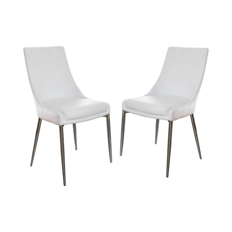 Set of 2 Krupa Contemporary Leatherette Dining Chair White - HOMES: Inside + Out, 1 of 3