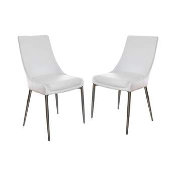Set of 2 Krupa Contemporary Leatherette Dining Chair White - HOMES: Inside + Out