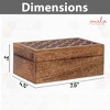 Decorative Medium Burnt Mango Wood Box with Lid - “Trellis” Medium Keepsake Box - Handmade Decorative Box with Lid for Use As Memory Box, Jewelry Box, - 2 of 4