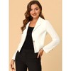 INSPIRE CHIC Women's 1 Button Lapel Collar Business Office Crop Suit Velvet Blazer - 4 of 4