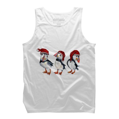 Men's Design By Humans Christmas Puffins By msmart Tank Top