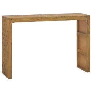 vidaXL Console Table 43.3"x13.8"x29.5" Solid Teak Wood - 1 of 4