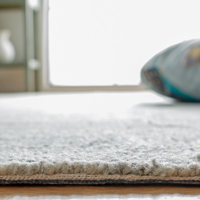 Gray Hand-Tufted Wool Square Area Rug, 6' x 6'