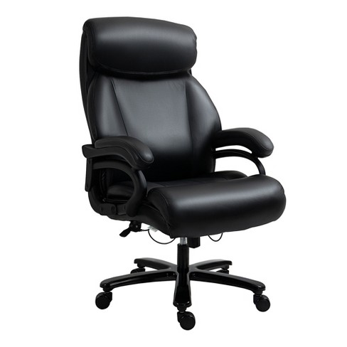 Vinsetto Executive High Back Office Chair Executive Computer Desk Chair with PU Leather, Adjustable Height and Retractable Footrest, Black