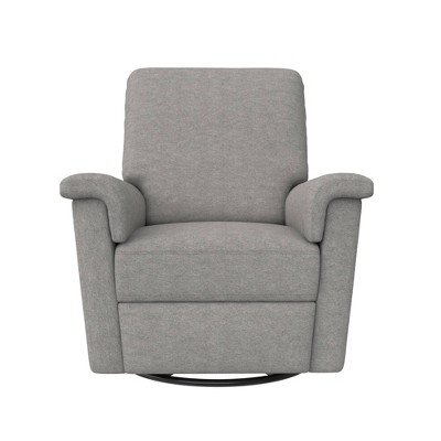 Image of Baby Relax Perrie Swivel Glider Recliner - Light Gray Linen
