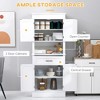 Traditional Buffet with Hutch, Freestanding Kitchen Pantry Storage Cabinet with Doors and Drawer, Adjustable Shelving - 4 of 4