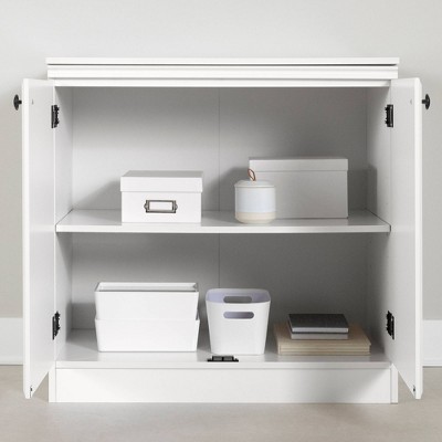 Pure White Laminated Particle Board Office Storage Cabinet with Adjustable Shelves