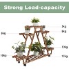 Artloge  6 Tier Rolling Heavy Wood Plant Stand Sturdy Triangle Flower Pot Storage Rack for Garden Home & Patio Decor - 4 of 4