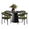 5-Piece Dining Set for 4 ,Wood 46" Round Dining Table with Upholstered Velvet Dining Chairs with Metal Legs for Dining Room-Tanpinhause - 2 of 4